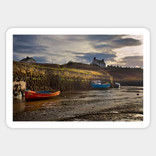 Seaton Sluice harbour in Northumberland (rework) Sticker